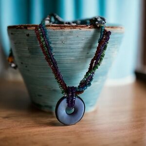 Gem tone statement necklace.